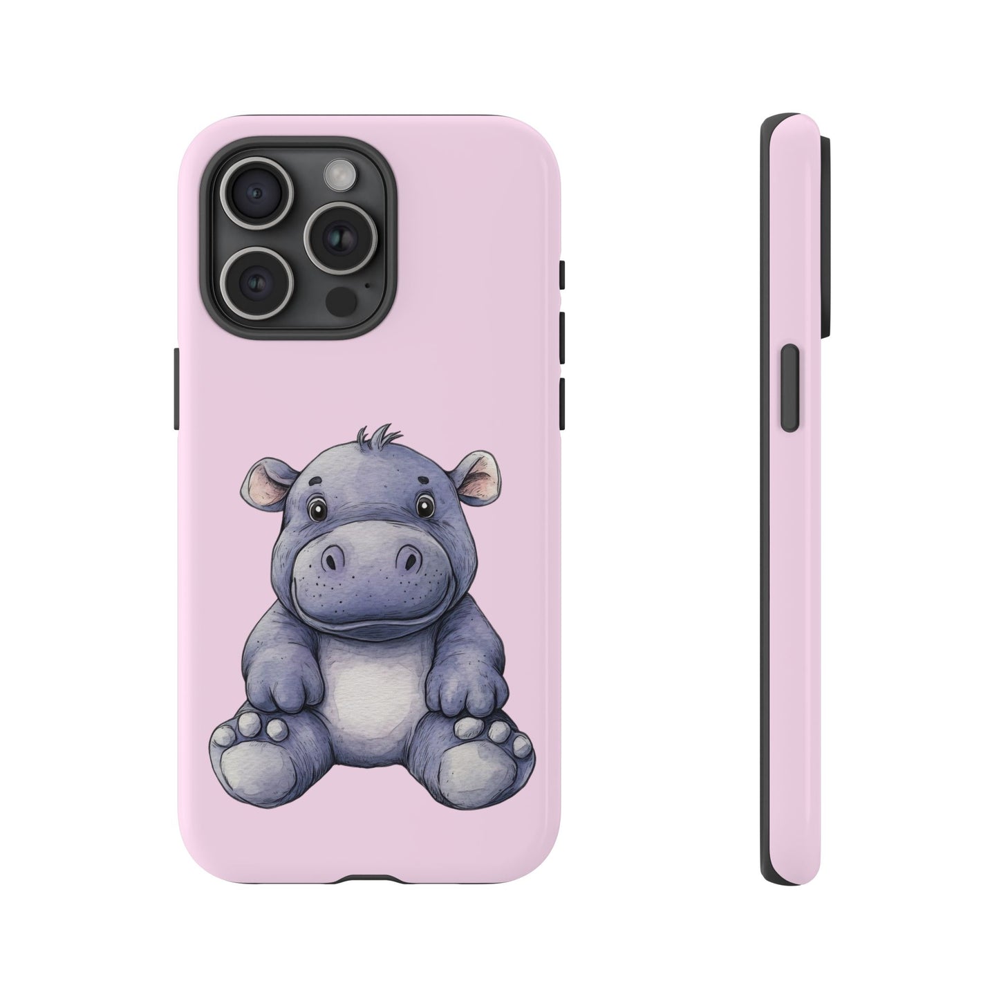 Cute Hippo Phone Case - Tough Cases, Animal Phone Cover, Kawaii Accessories, Gifts for Kids, Unique Tech Gear