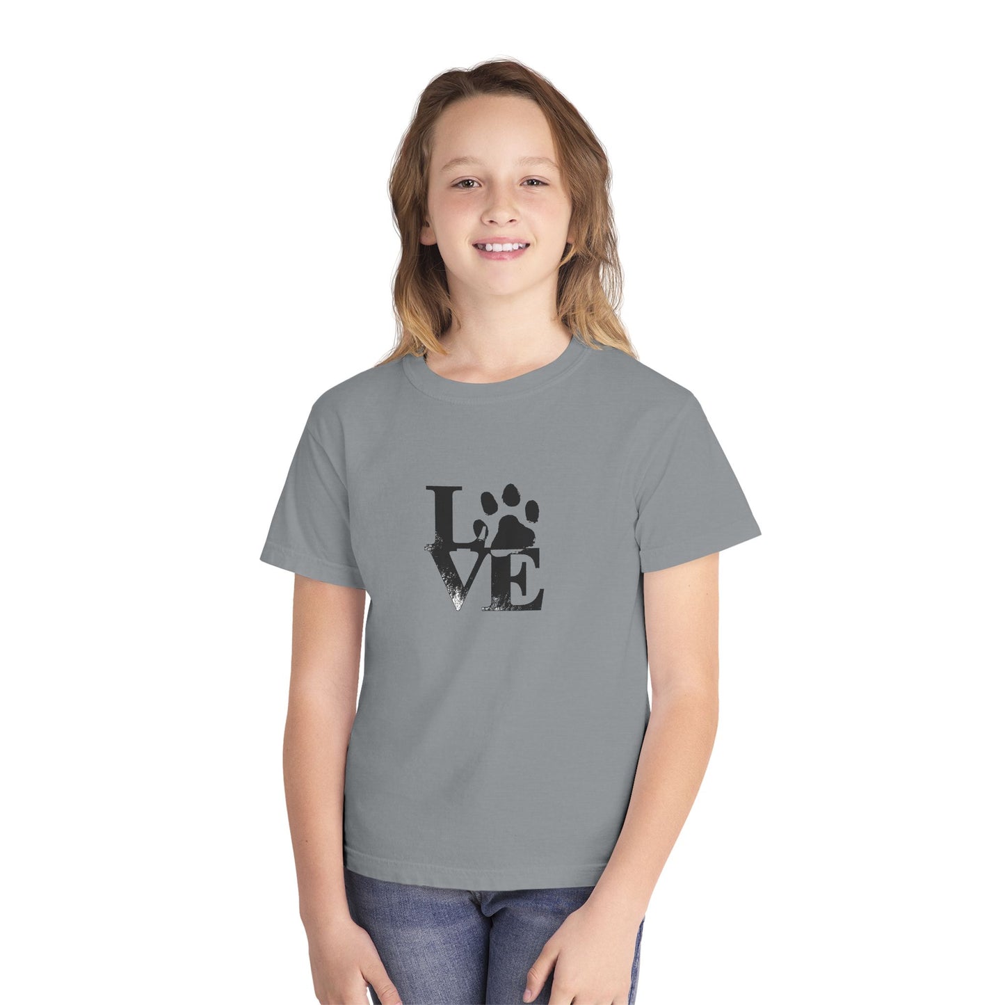 Youth Love Paw Tee - Perfect for Pet Lovers, Gifts for Kids, Animal Lovers, Birthday or Holiday Gift, Cute Casual Wear
