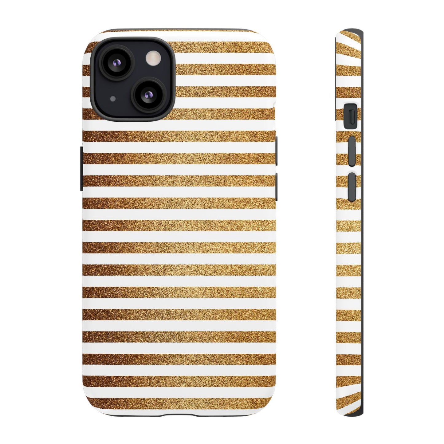 Glamorous Gold Striped Phone Case | Tough Cases, Stylish Phone Cover, Chic Accessories, Gift for Her, Fashionable Tech