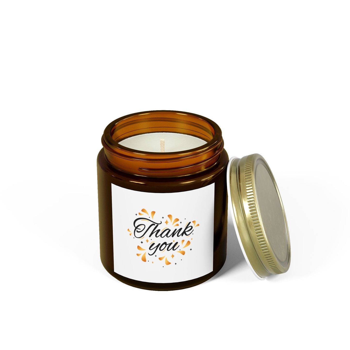Thank You Scented Candle - Coconut Apricot Wax Gift, Birthday Present, Relaxation, Home Decor, Aromatherapy