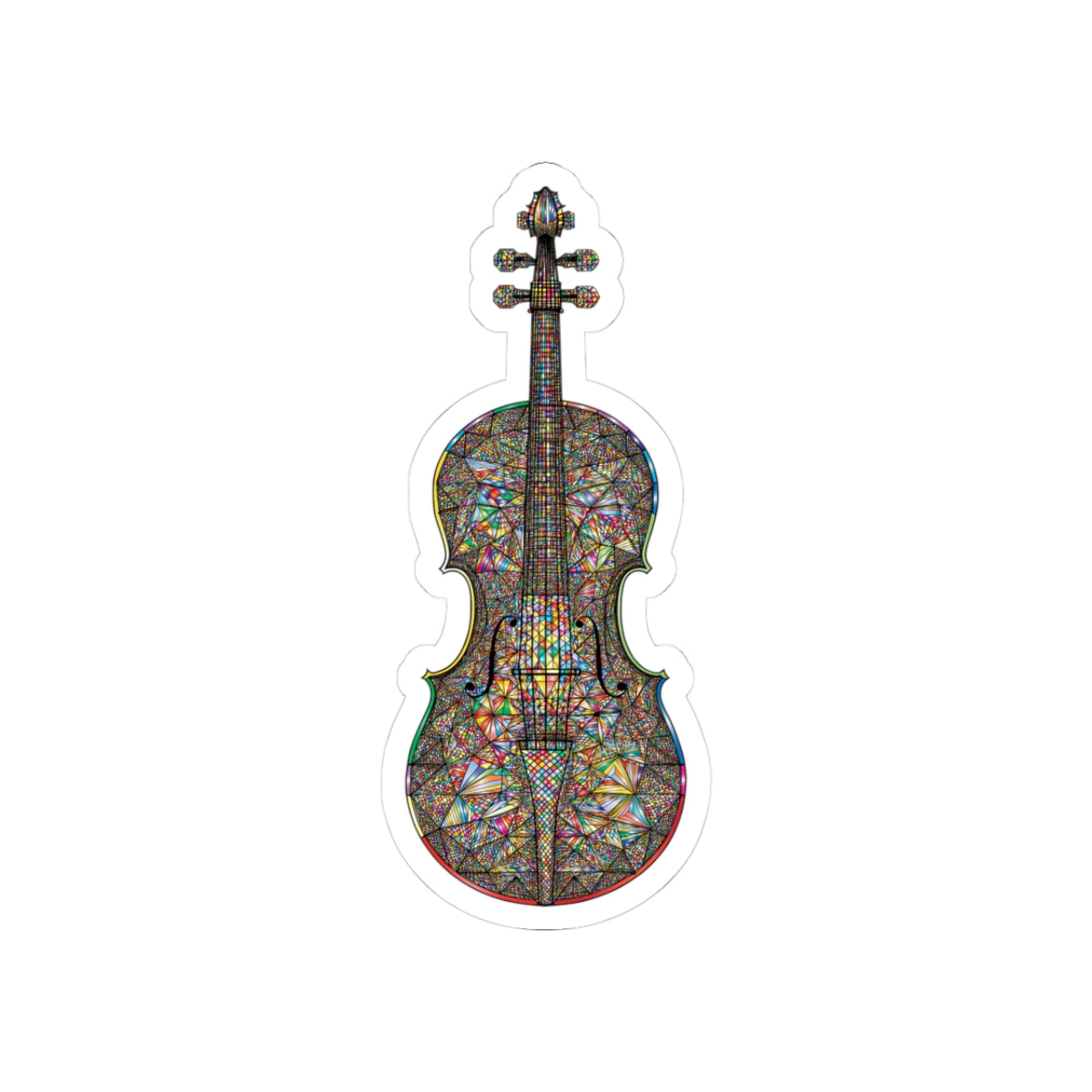 Colorful Violin Kiss-Cut Stickers | Artistic Music Decor, Laptop Stickers, Instrument Lover Gifts, Scrapbooking Supplies, Violin Art