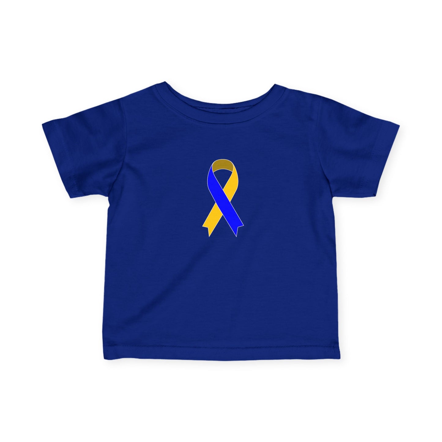 Infant Fine Jersey Tee with Blue and Yellow Ribbon, Cute Baby T-Shirt, Baby Shower Gift, Toddler Apparel, Infant Outfit, Newborn Clothes