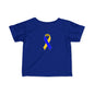 Infant Fine Jersey Tee with Blue and Yellow Ribbon, Cute Baby T-Shirt, Baby Shower Gift, Toddler Apparel, Infant Outfit, Newborn Clothes