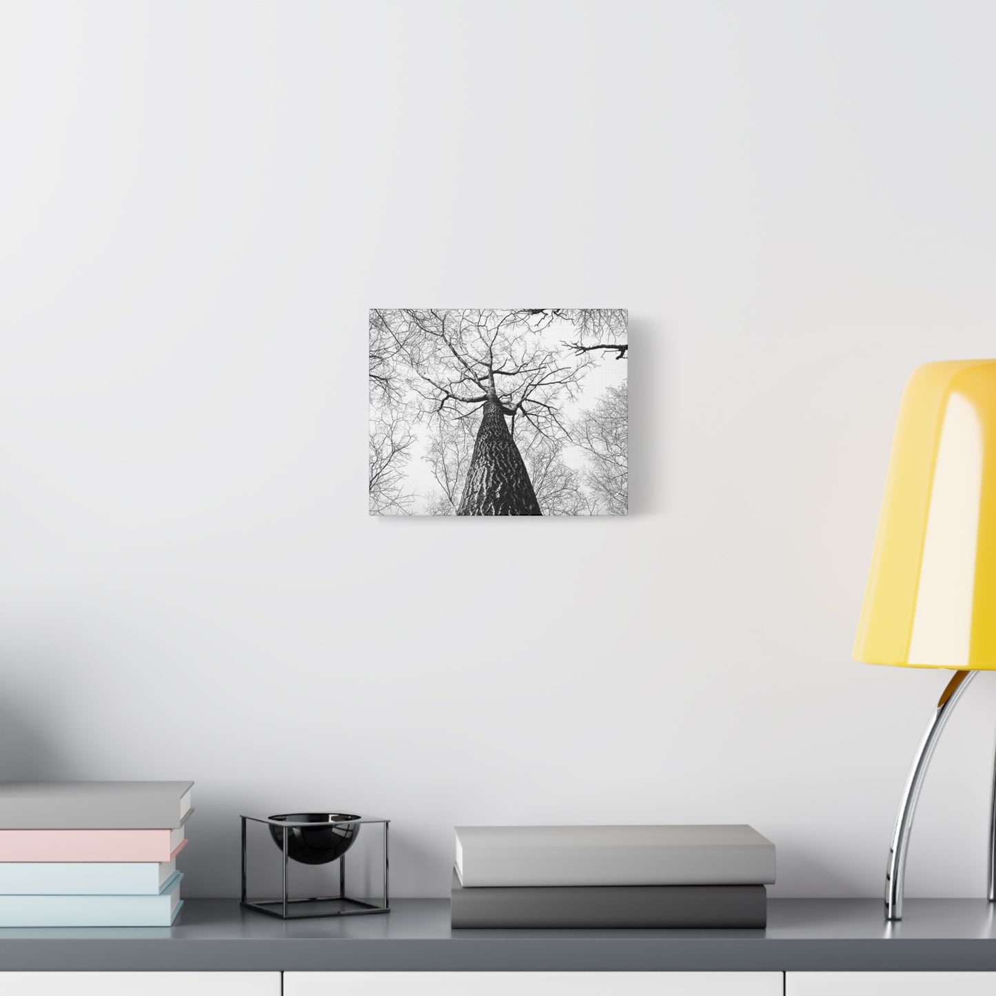 Black & White Tree Canopy Matte Canvas Wall Art — Upward Forest Photography