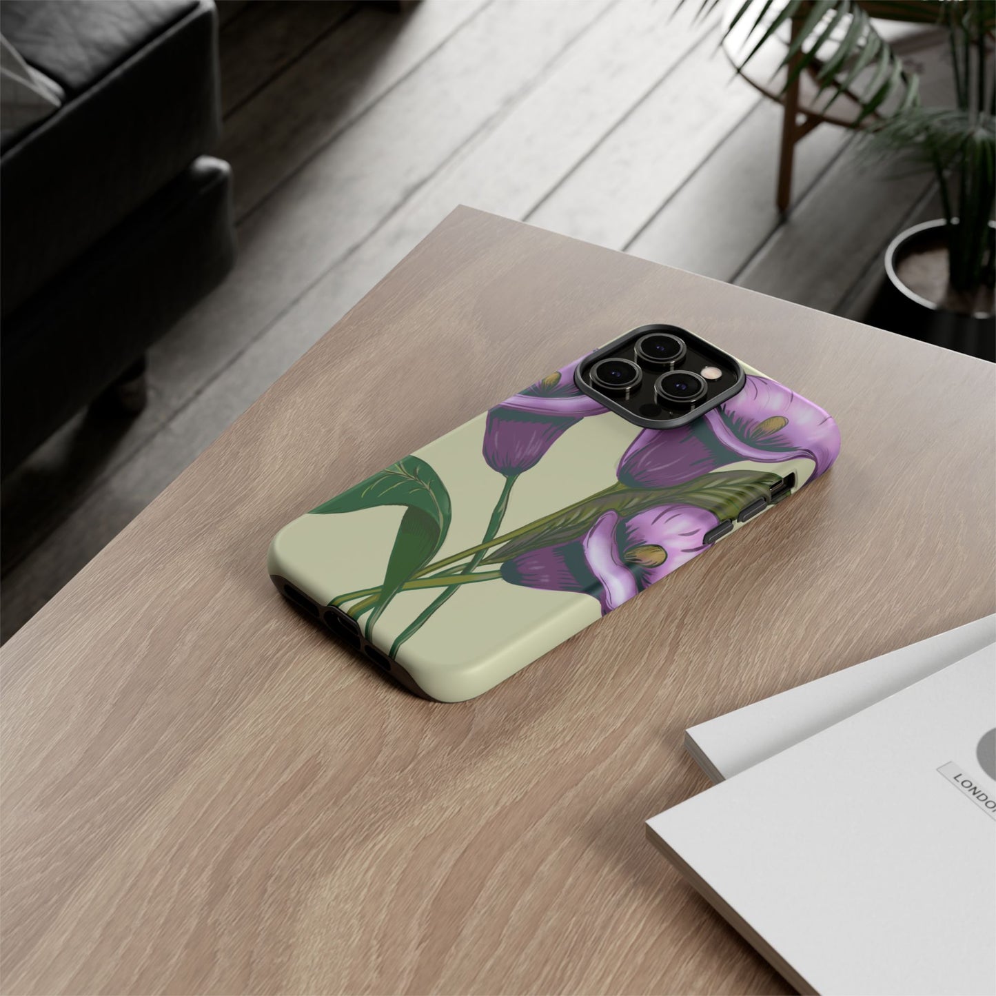 Floral Phone Case - Tough Cases, Purple Flower Design, Cell Phone Accessories, Gift for Her, Nature Lover Essentials