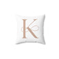 Monogram K Decorative Pillow — Elegant Rose Gold Initial Throw Pillow