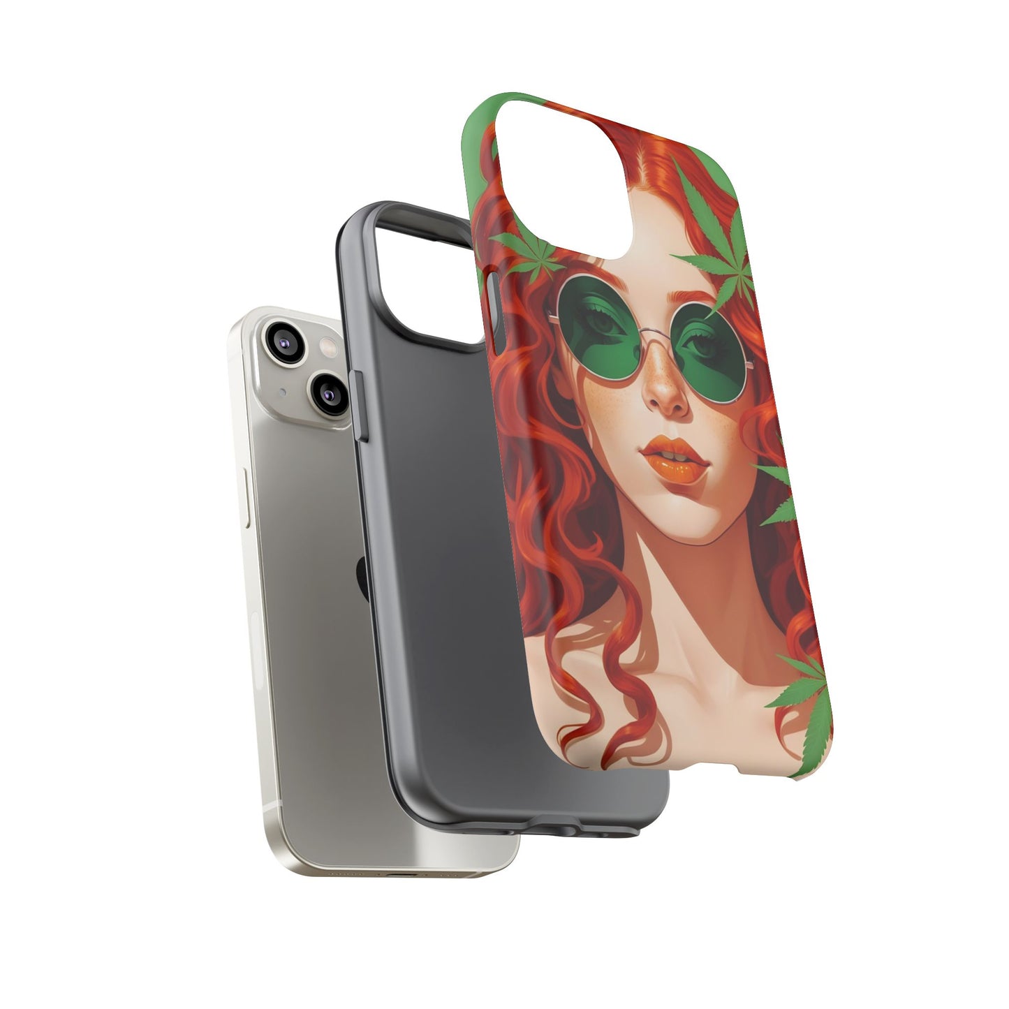 Vibrant Phone Case with Retro Greenery Design, Trendy Case for Casual Look, Gift for Her, Summer Vibes, Unique Phone Accessory