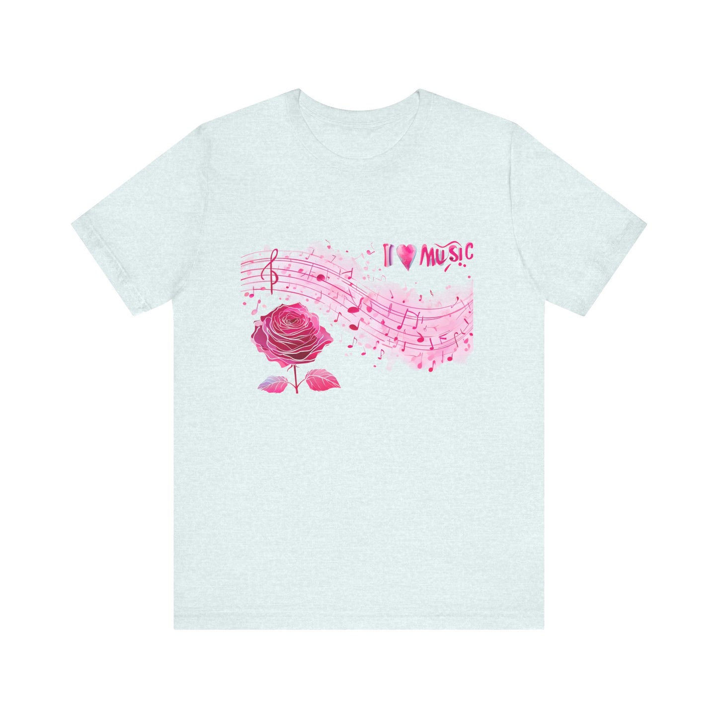 I Love Music Tee, Music Lover Shirt, Floral Music Notes Top