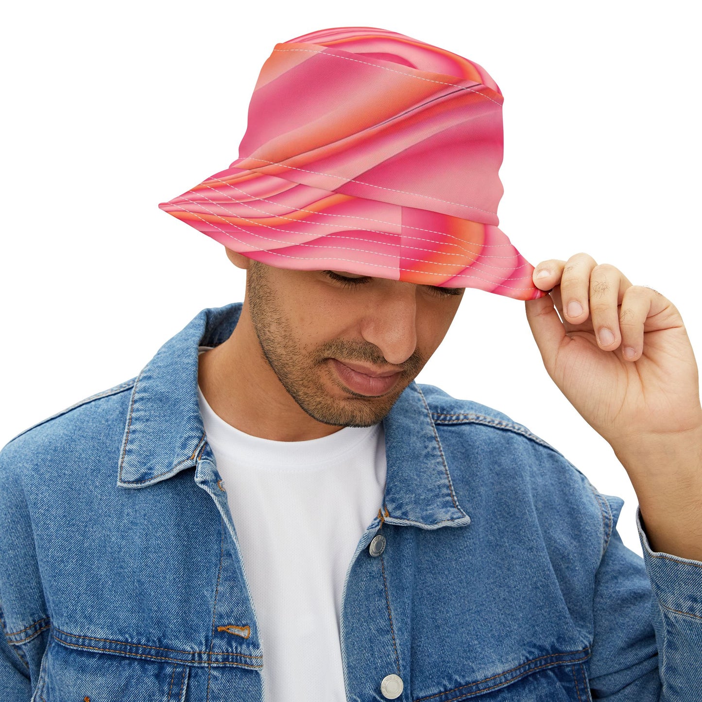 Pink Swirl Bucket Hat — Vibrant Retro Summer Sun Hat