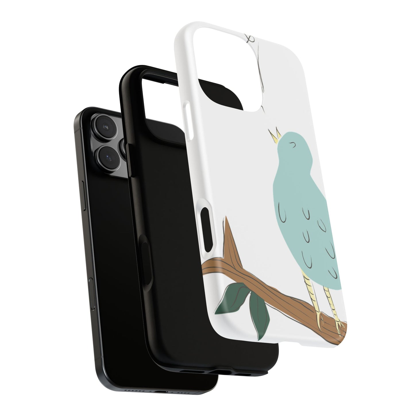 Birdsong Phone Case — Cute Blue Bird on Branch Protective Case