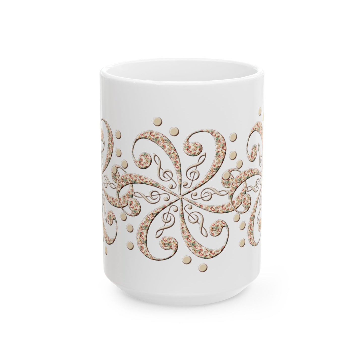 Musical Swirl Ceramic Mug - Perfect Gift for Music Lovers, Coffee Lover Unique Kitchen Decor, Relaxing Tea Time