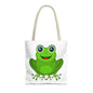 Cute Frog Tote Bag, Eco-Friendly Shopping Bag, Fun Gift for Kids, Frog Lovers, Bag for Nature Outings, Unique Frog Design