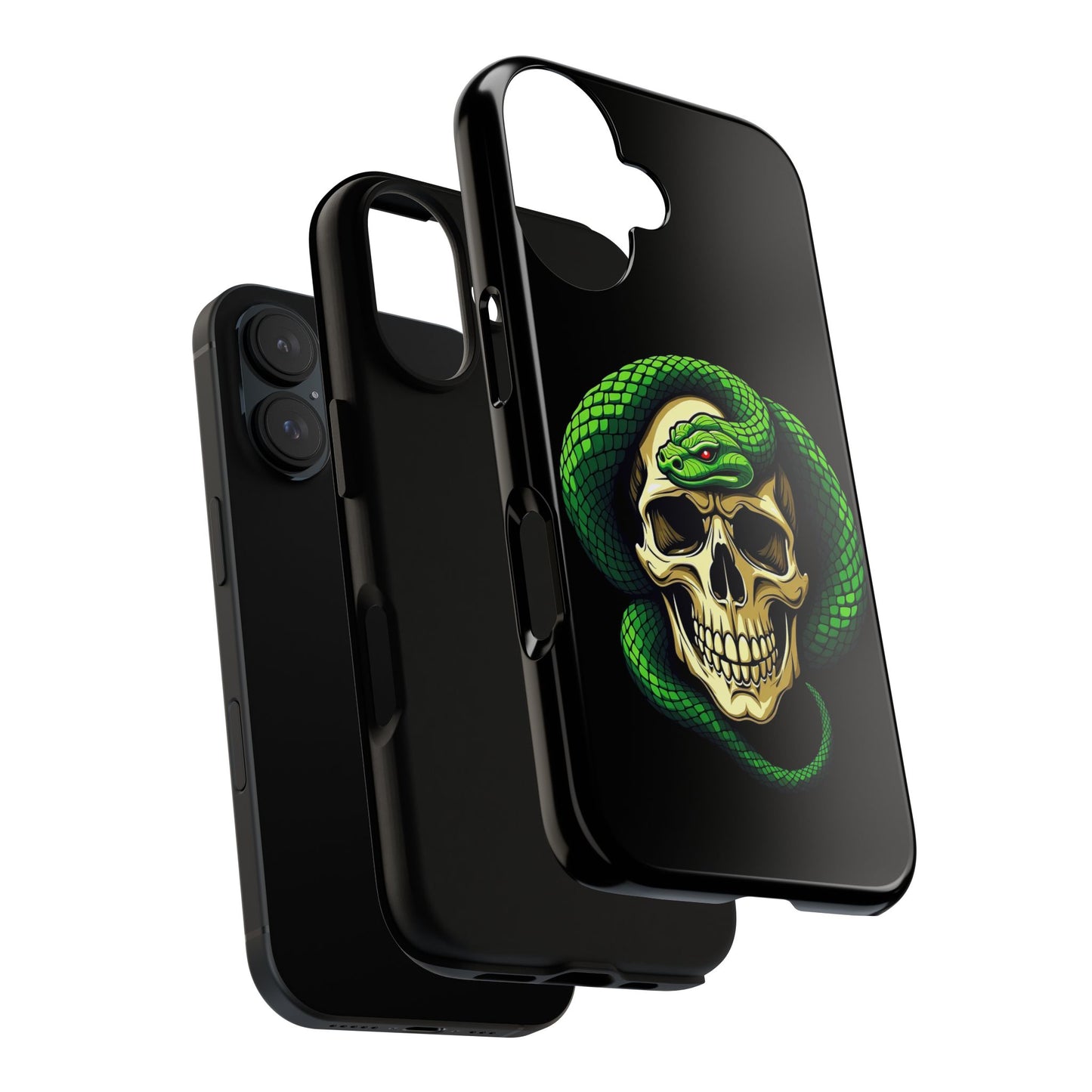 Skull & Snake Phone Case | Tough Cases, Protective Cover, Edgy Phone Accessories, Gothic Gift, Halloween Decor