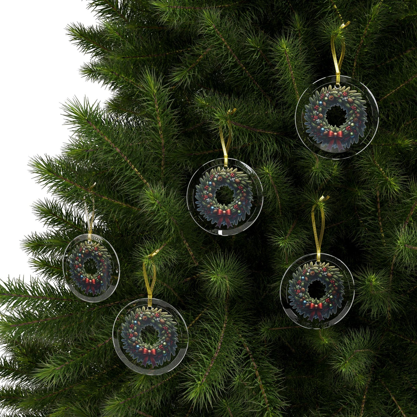 Glass Ornaments - Christmas Wreath