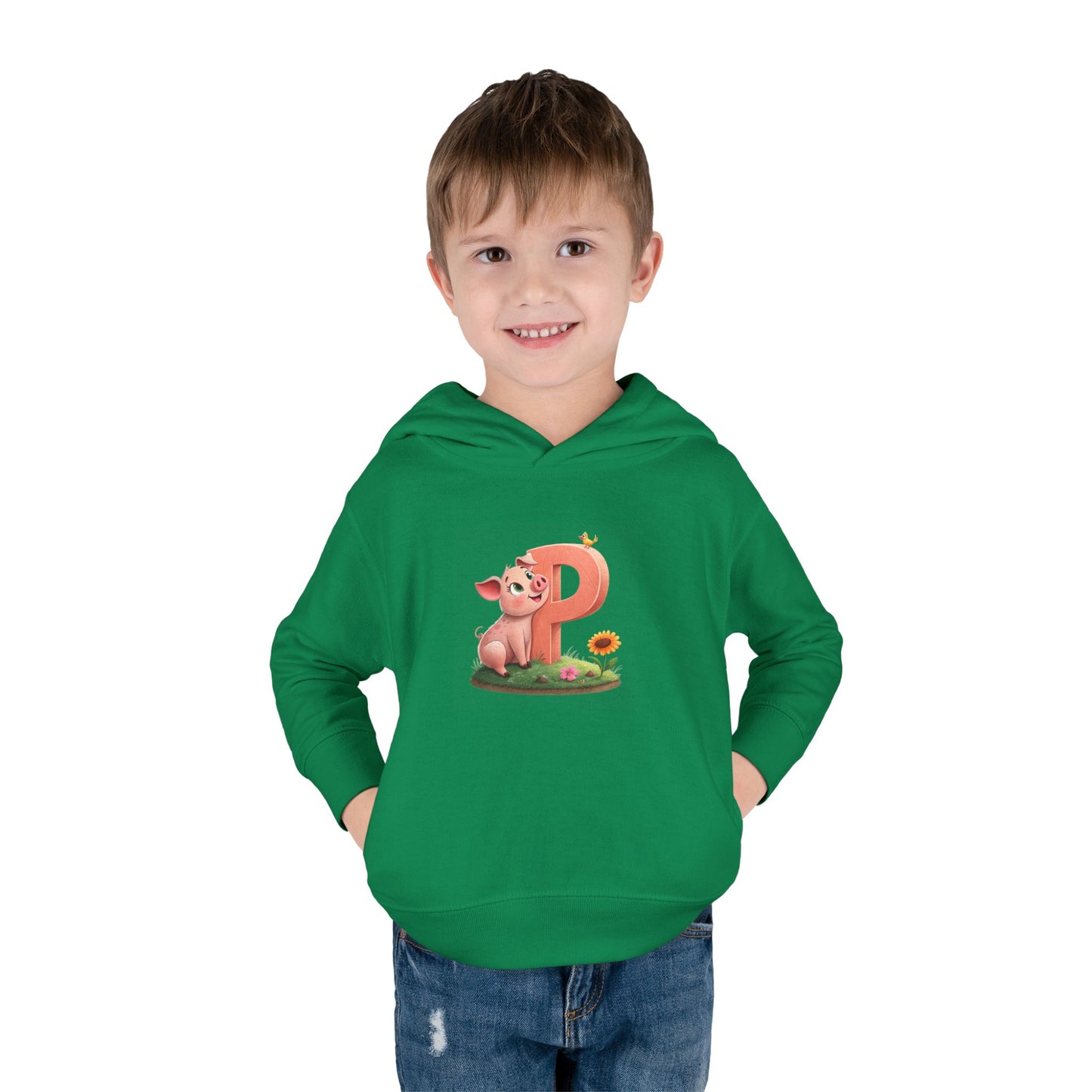 Toddler Piggy Personalized Fleece Hoodie, Cute Animal Hoodie, Kids Pullover, Toddler Clothes, Kids Gift, Birthday Present