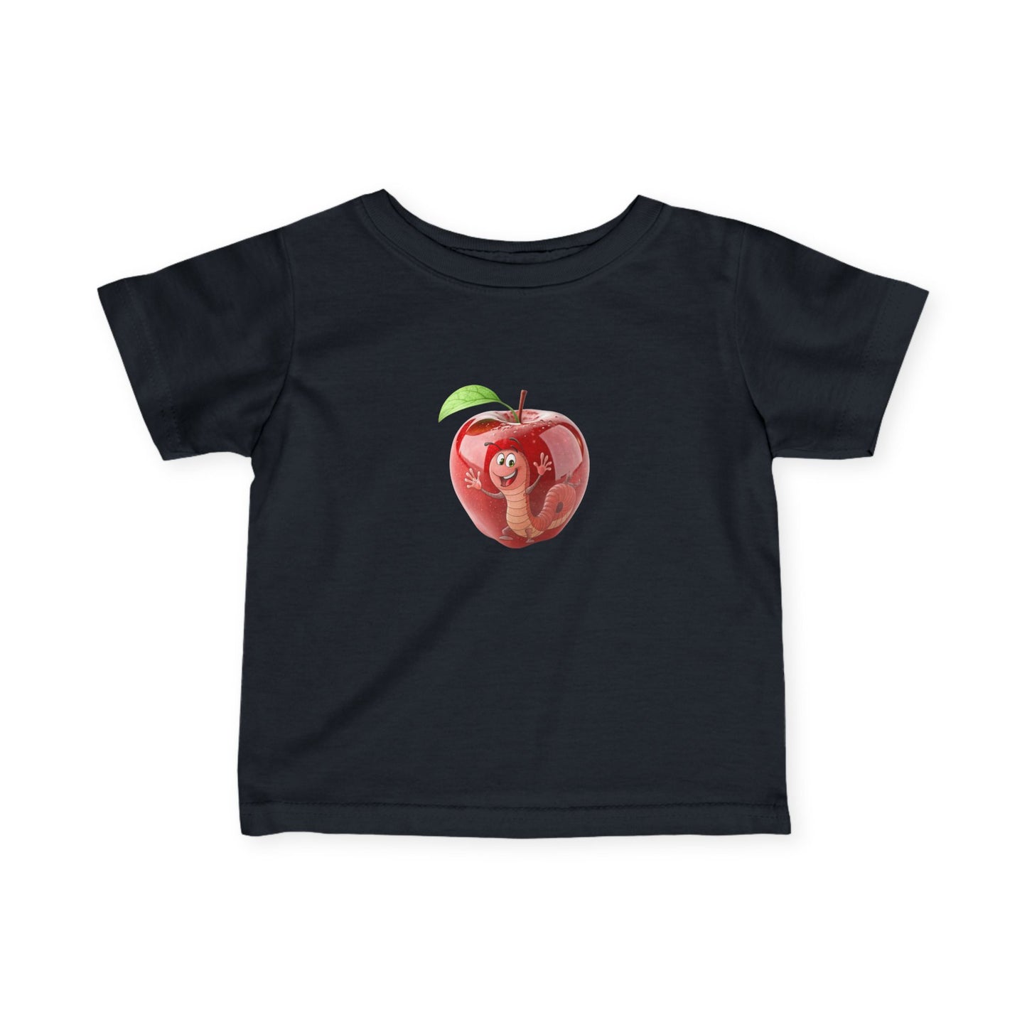 Cute Apple Mouse Infant Tee, Baby Shower Gift, Toddler T-Shirt, Kids Fruit Shirt, Spring Outfit, Playful Everyday Wear