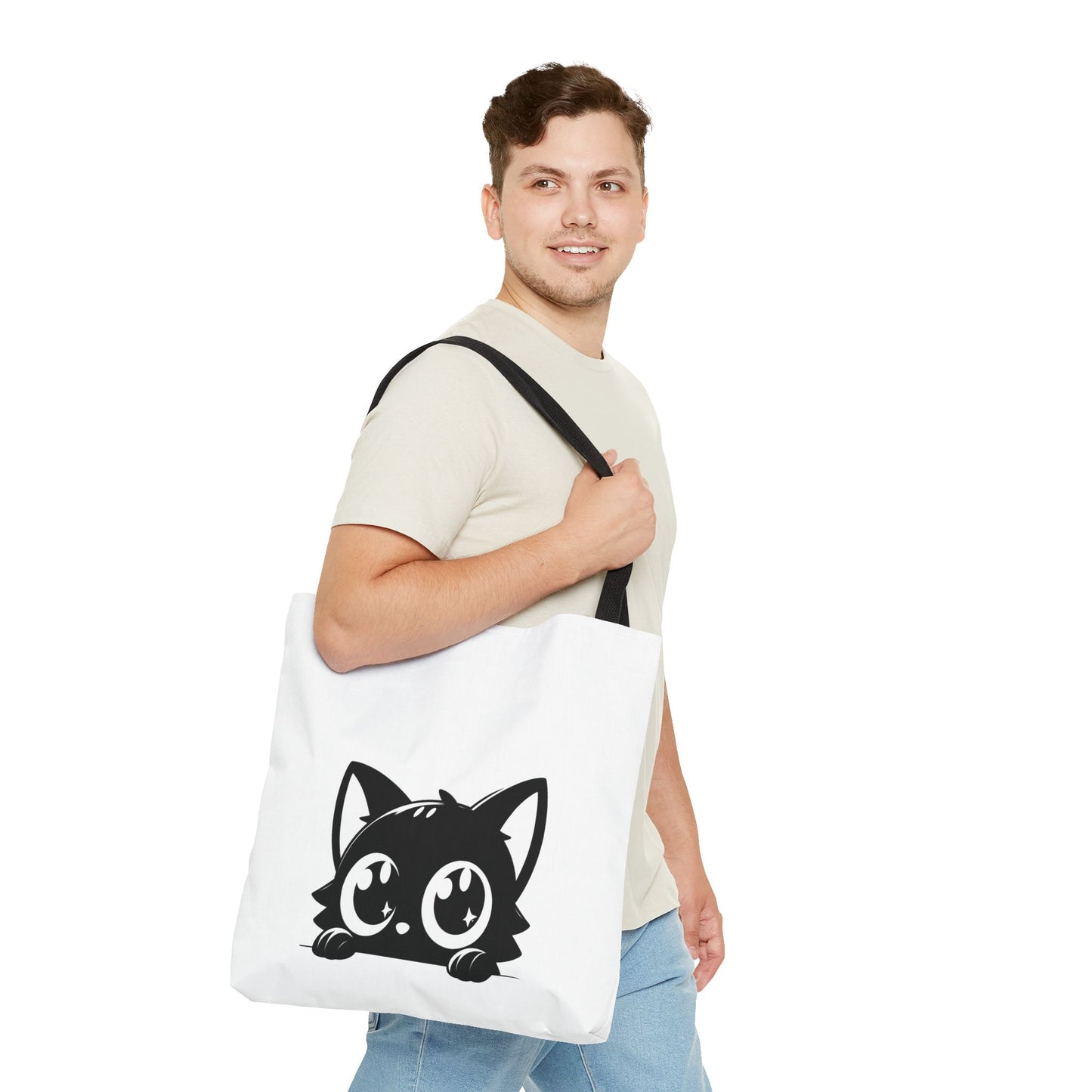 Adorable Cat Face Tote Bag | Cute Kitten Shopping Bag | Gift for Cat Lovers | Everyday Use | Eco-Friendly Accessory