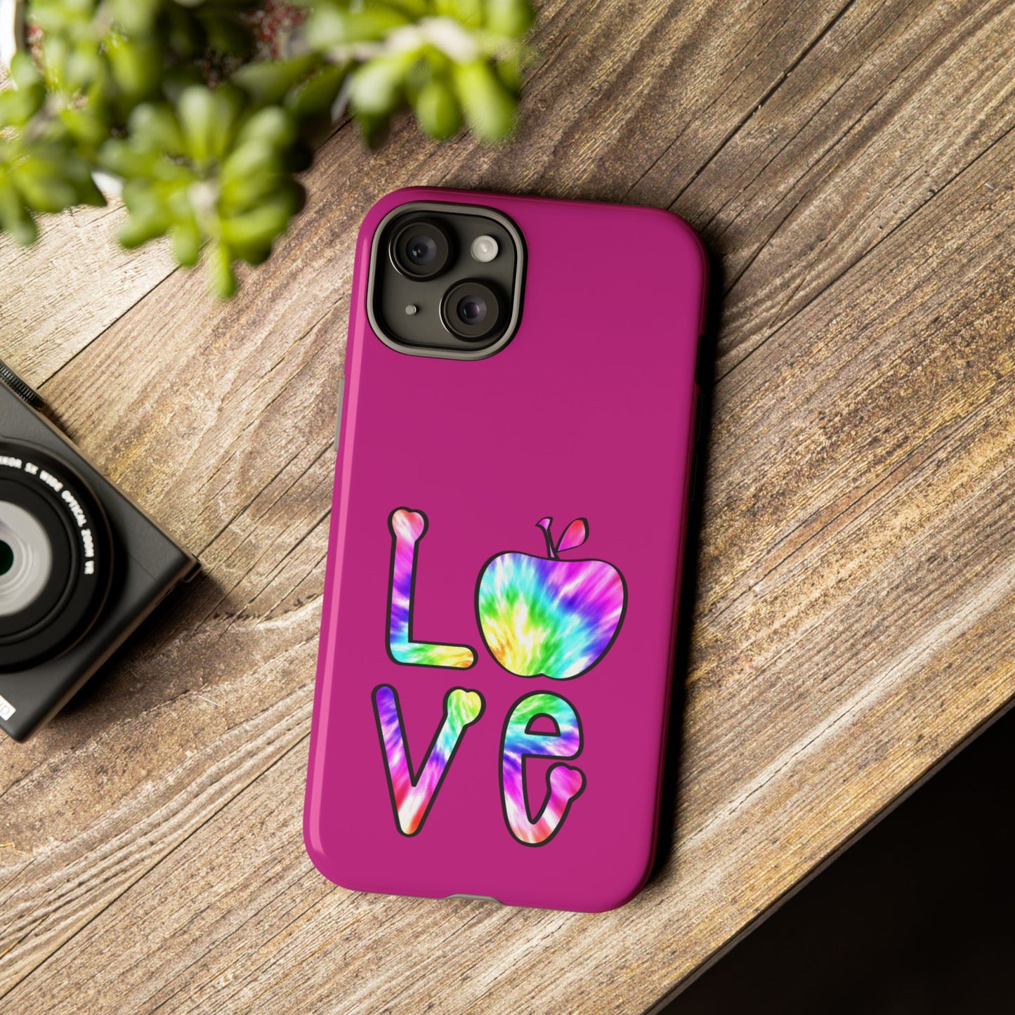 Colorful Love Phone Case, Tough Cases for iPhone, Cute Phone Accessory, Gift for Her, Summer Vibe Phone Cover