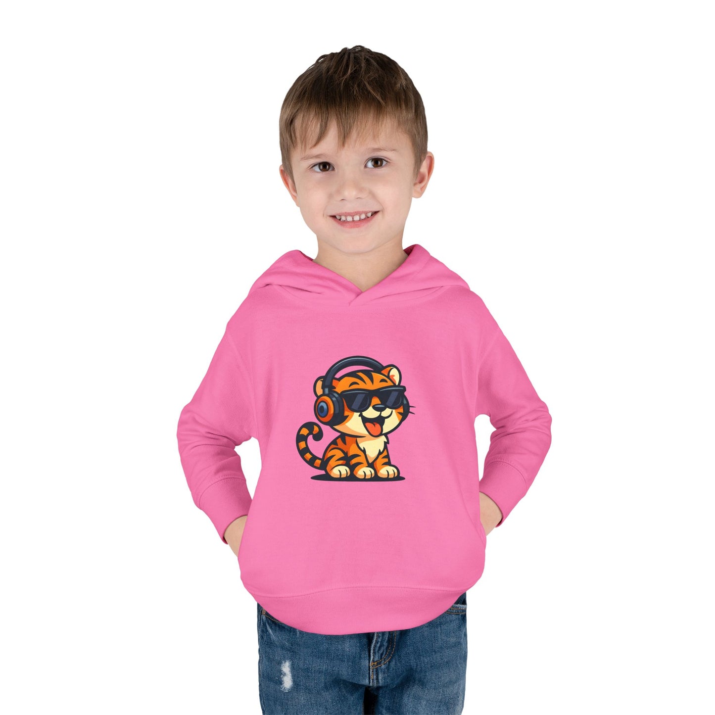 Toddler Cool Cat Fleece Hoodie - Fun Kids Apparel for Playtime, Birthday Gift, Nursery, Casual Wear, Music Lovers