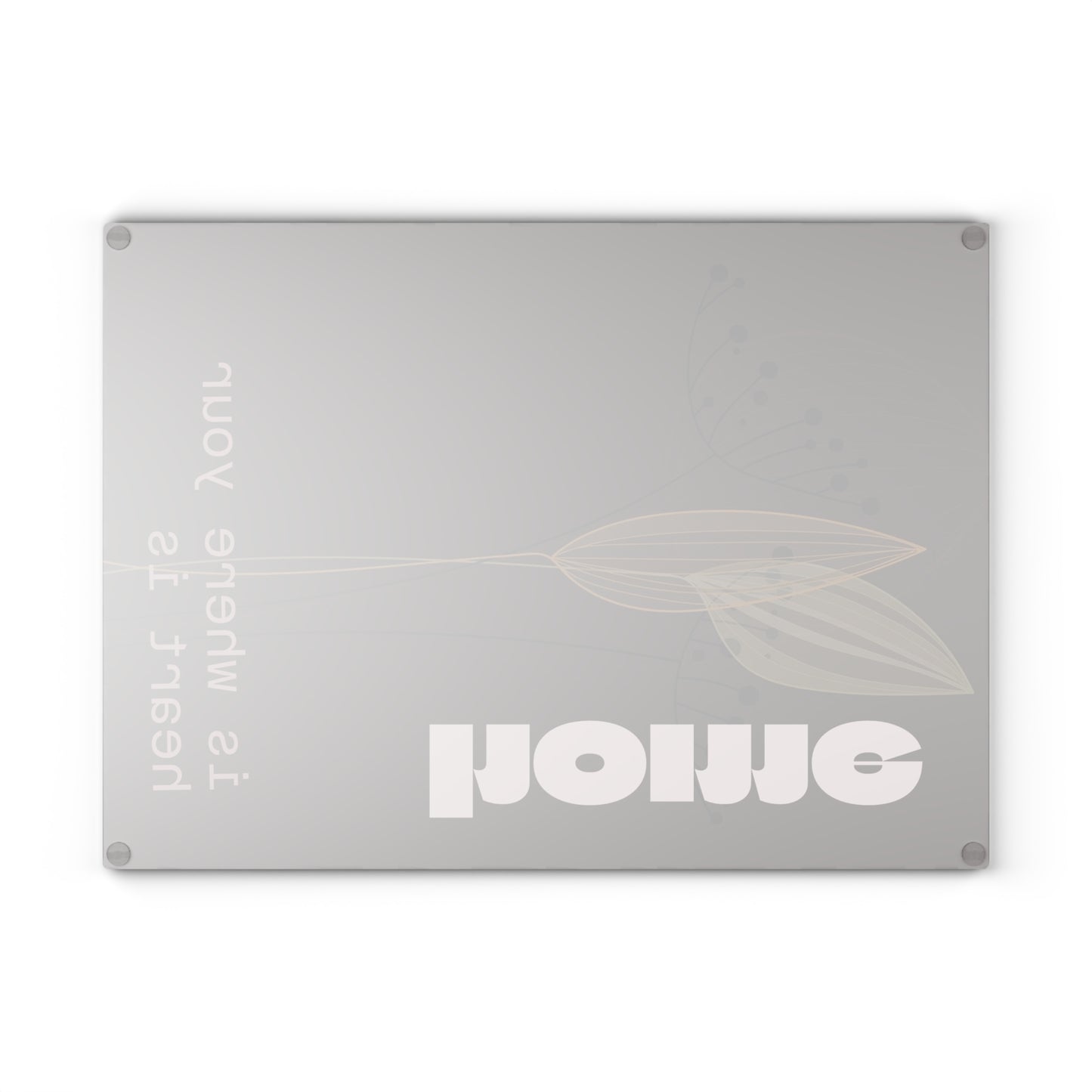 Beautiful Home-Themed Glass Cutting Board, Kitchen Decor, Gift for Hosts, Housewarming, Wedding, Artsy Culinary Tool