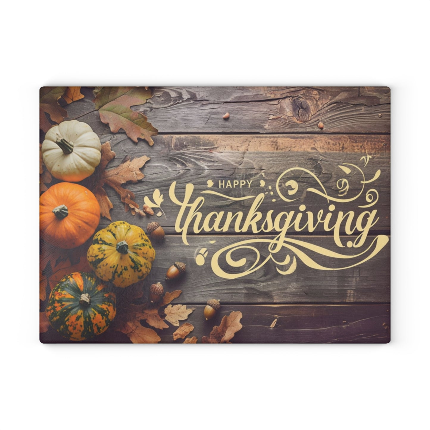 Thanksgiving Glass Cutting Board - Festive Kitchen Decor