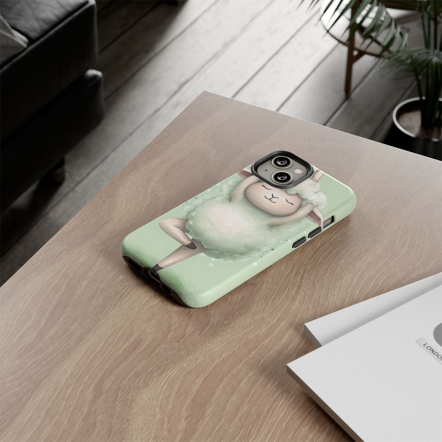 Cute Yoga Sheep Phone Case — Pastel Lamb Ballerina Protective Cover