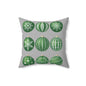 Christmas Ornament Pillow, Cozy Holiday Decor, Winter Home Accent, Gift for Christmas Lovers, Green and Gray Pillow