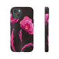Floral iPhone Case | Tough Cases with Pink Poppy Design, Elegant Flower Phone Cover, Gift for Her, Spring Accessories, Chic Tech