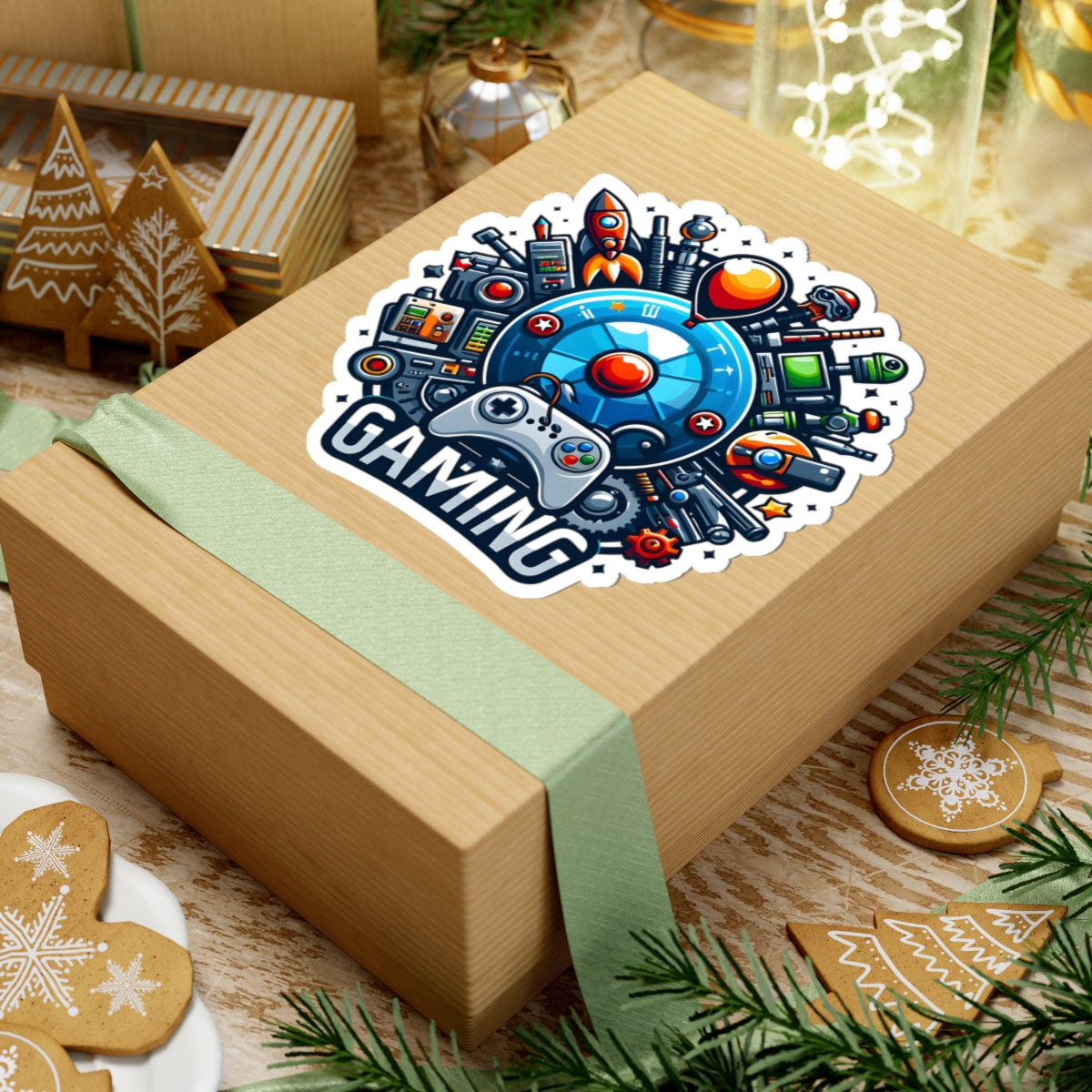 Gaming-Themed Kiss-Cut Stickers, Video Game Decals, Laptop Stickers, Gamer [...]