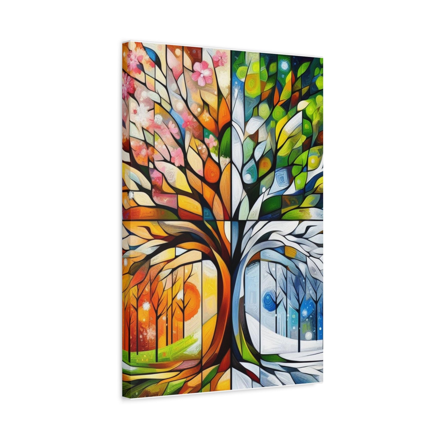 Seasons Tree Matte Canvas Wall Art — Stretched 1.25"