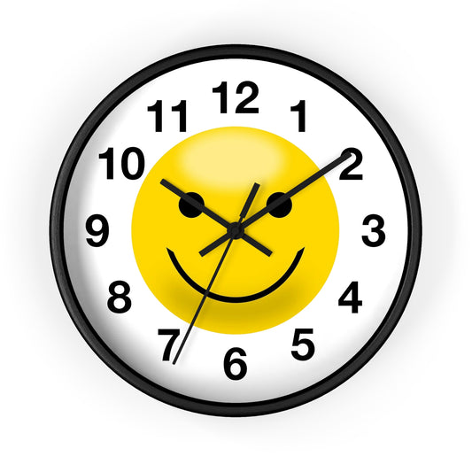 Cheerful Smiley Wall Clock, Positive Vibe Home Decor, Gift for Kids Rooms, Office Decor, Fun Timekeeper
