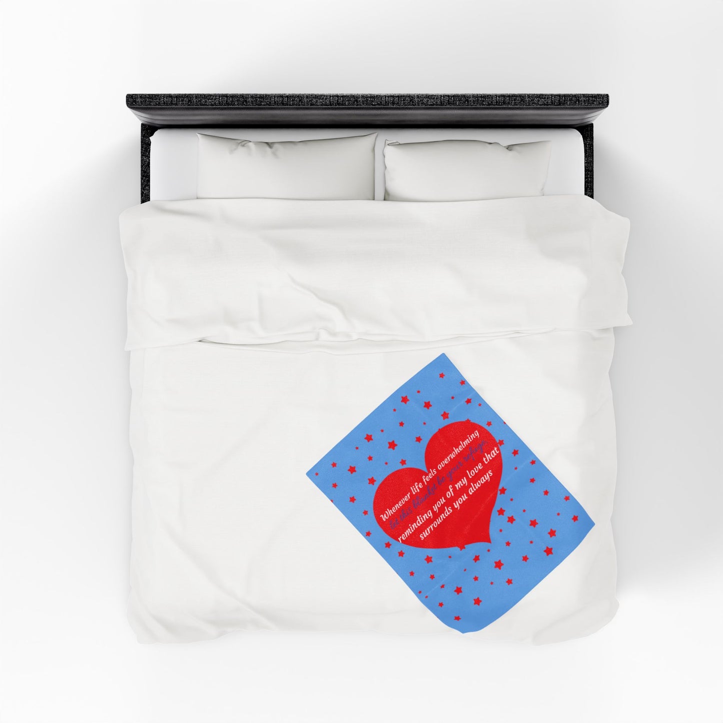 Heart Message Plush Blanket — 'Whenever life feels overwhelming…' Comfort Throw for Loved Ones