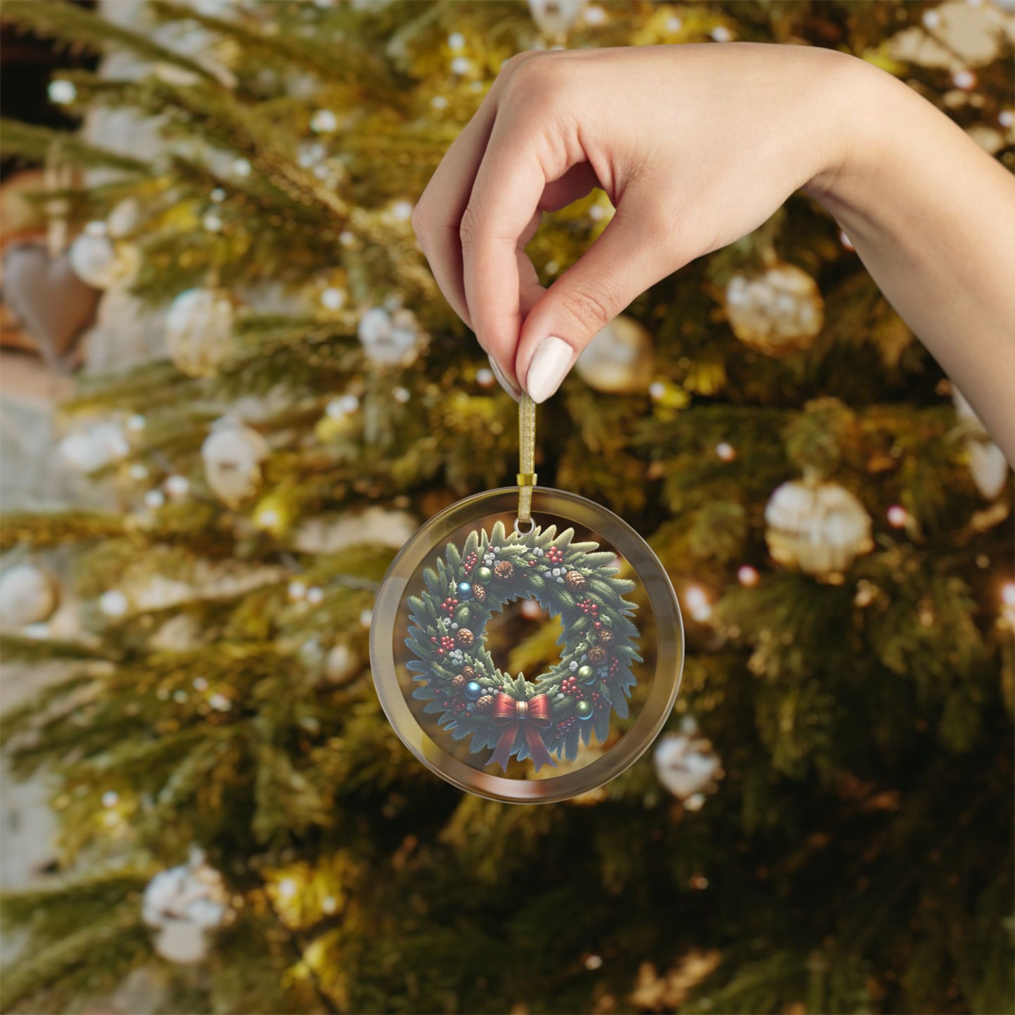Glass Ornaments - Christmas Wreath