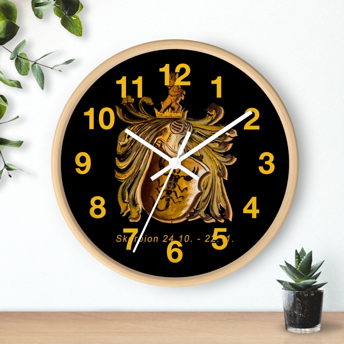 Zodiac Scorpio Wall Clock, Astrological Decor, Scorpio Birthday Gift