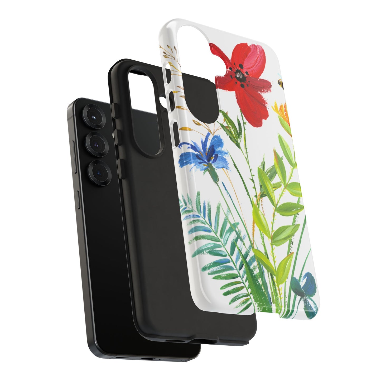Floral Watercolor Tough Phone Case — Wildflower Bouquet Protective Cover