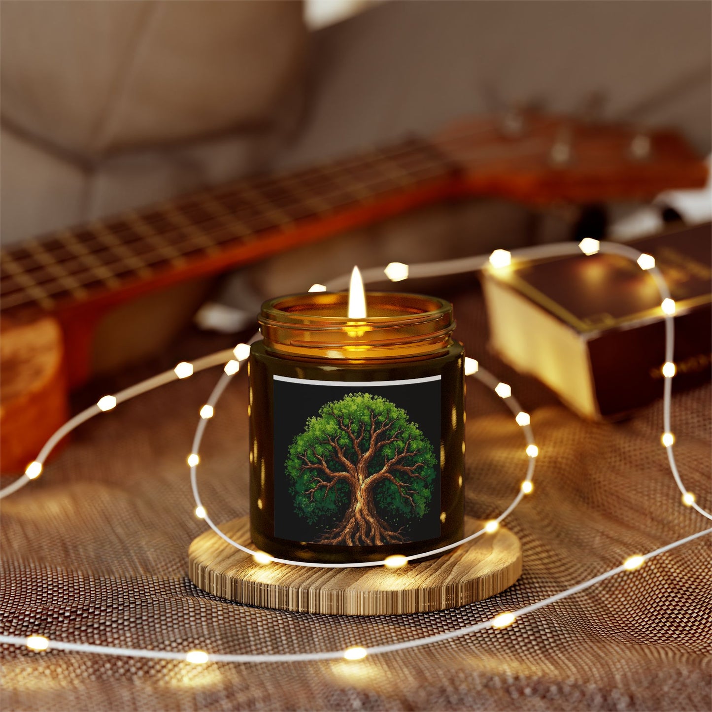 Scented Candles, Coconut Apricot Wax - Tree of Life Design, Eco-friendly Aromatherapy, Home Fragrance, Gifts for All Occasions