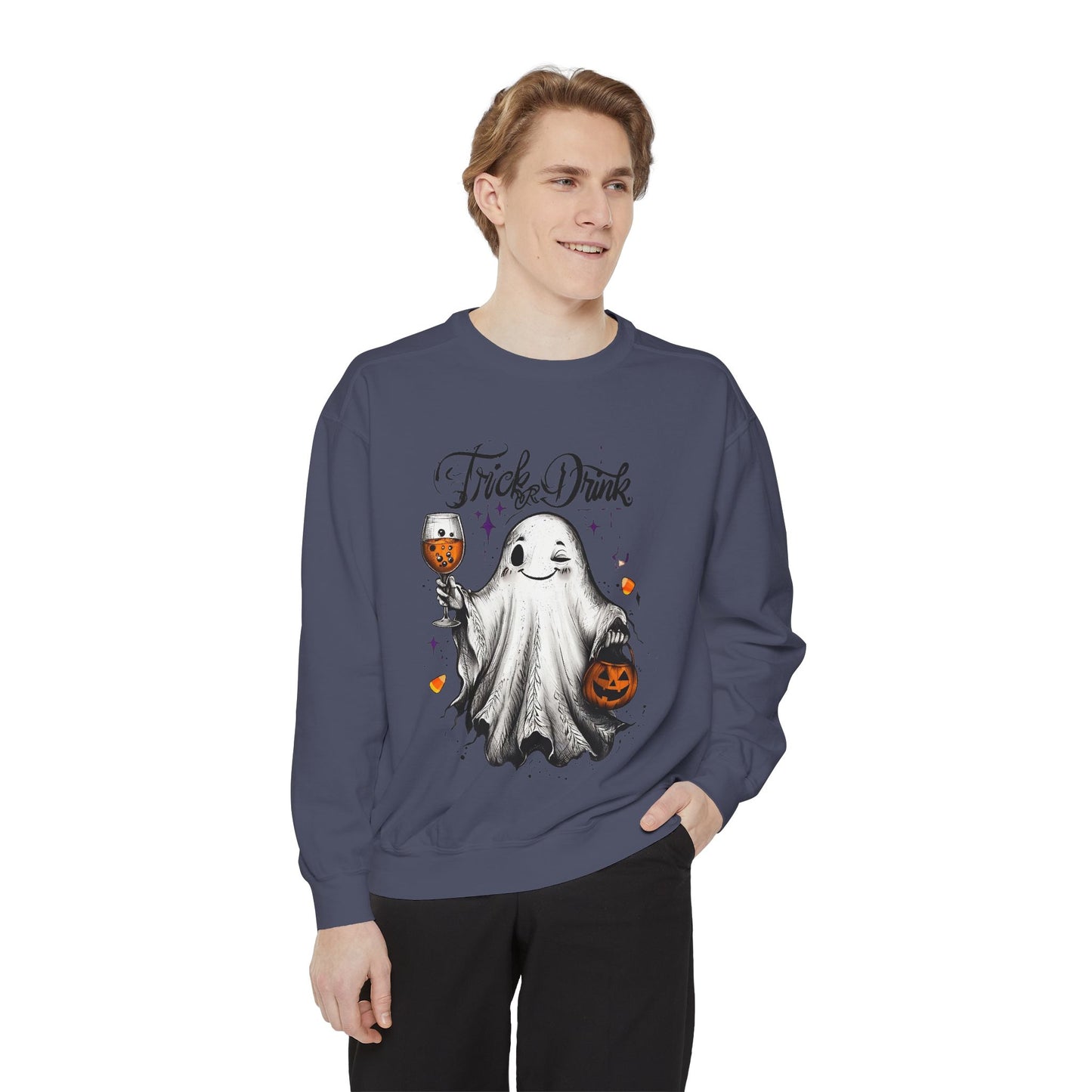 Spooky Ghost Sweatshirt | Trick or Treat Apparel, Halloween Gift, Cozy Unisex Top, Fall Fashion, Casual Wear