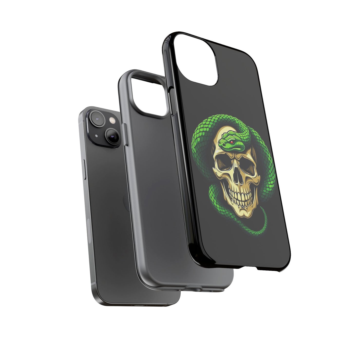 Skull & Snake Phone Case | Tough Cases, Protective Cover, Edgy Phone Accessories, Gothic Gift, Halloween Decor