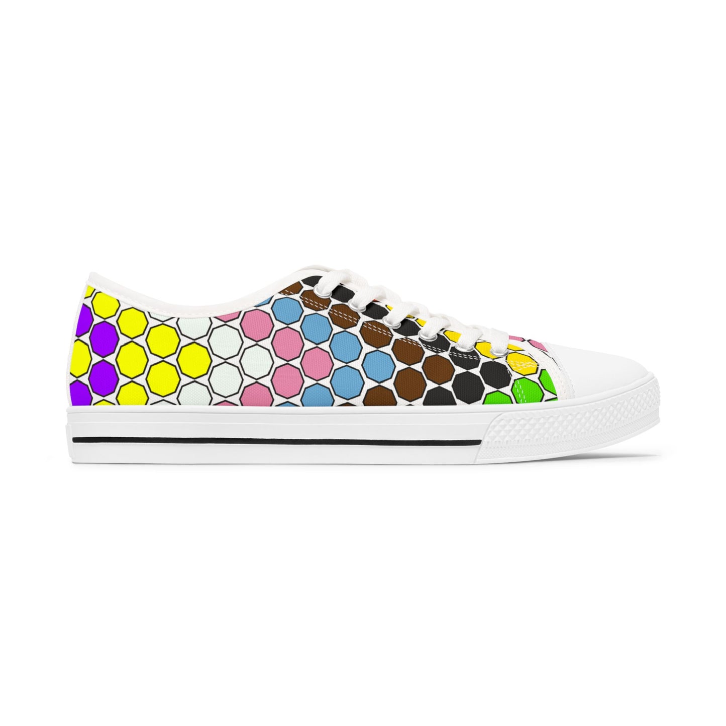 Colorful Polka Dot Low Top Sneakers — Women’s Casual Retro Pattern Shoes