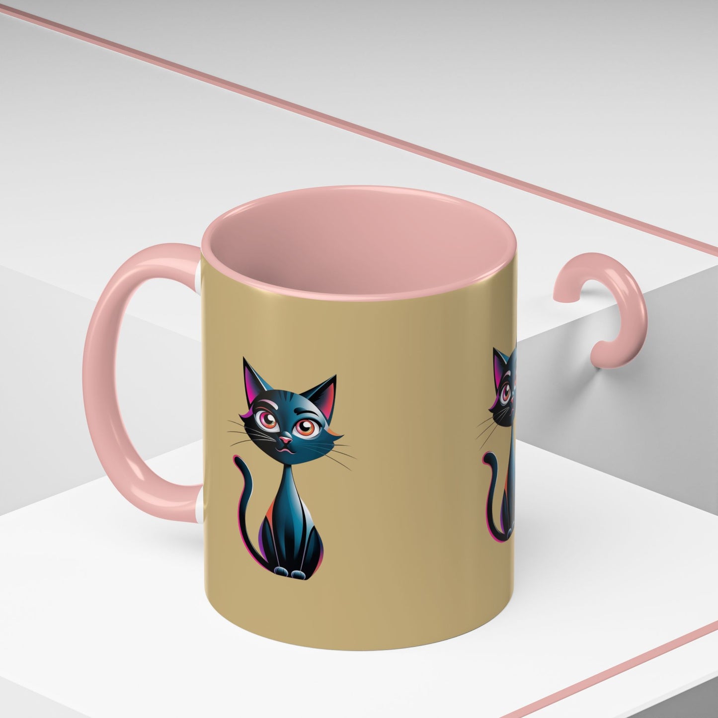 Cute Cat Accent Coffee Mug - Perfect for Cat Lovers, Gift for Birthdays, Home Decor, Animal Enthusiasts, Fun Kitchenware