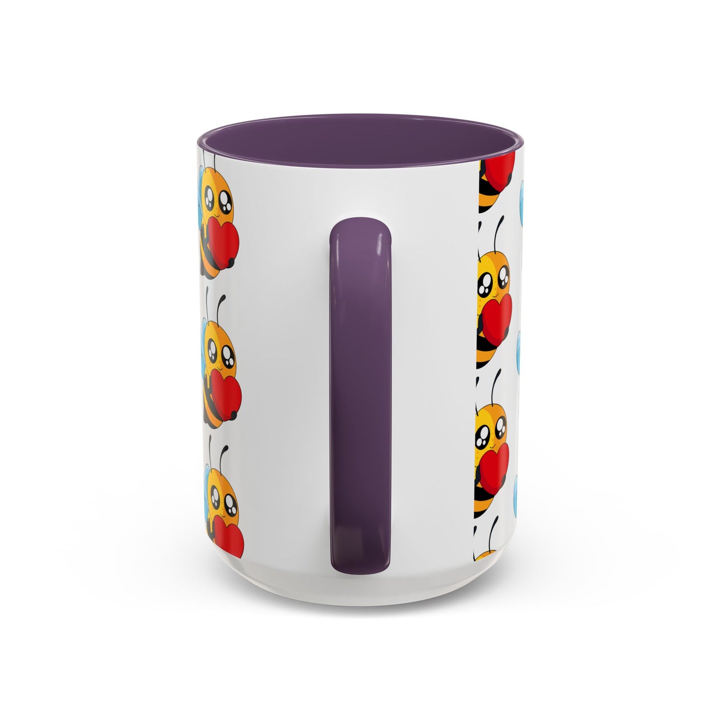 Cute Bee Love Accent Coffee Mug,  Cute Floral Mug, Cheerful Bee Design