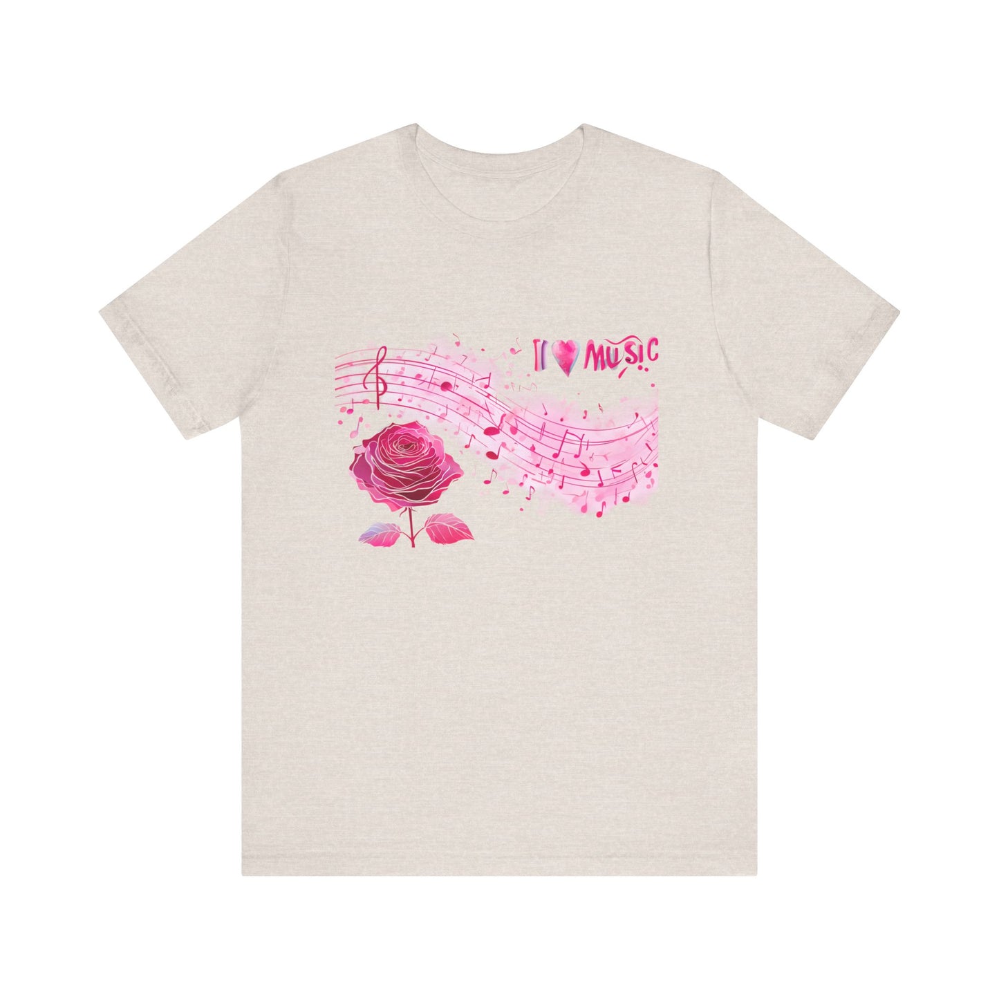 I Love Music Tee, Music Lover Shirt, Floral Music Notes Top