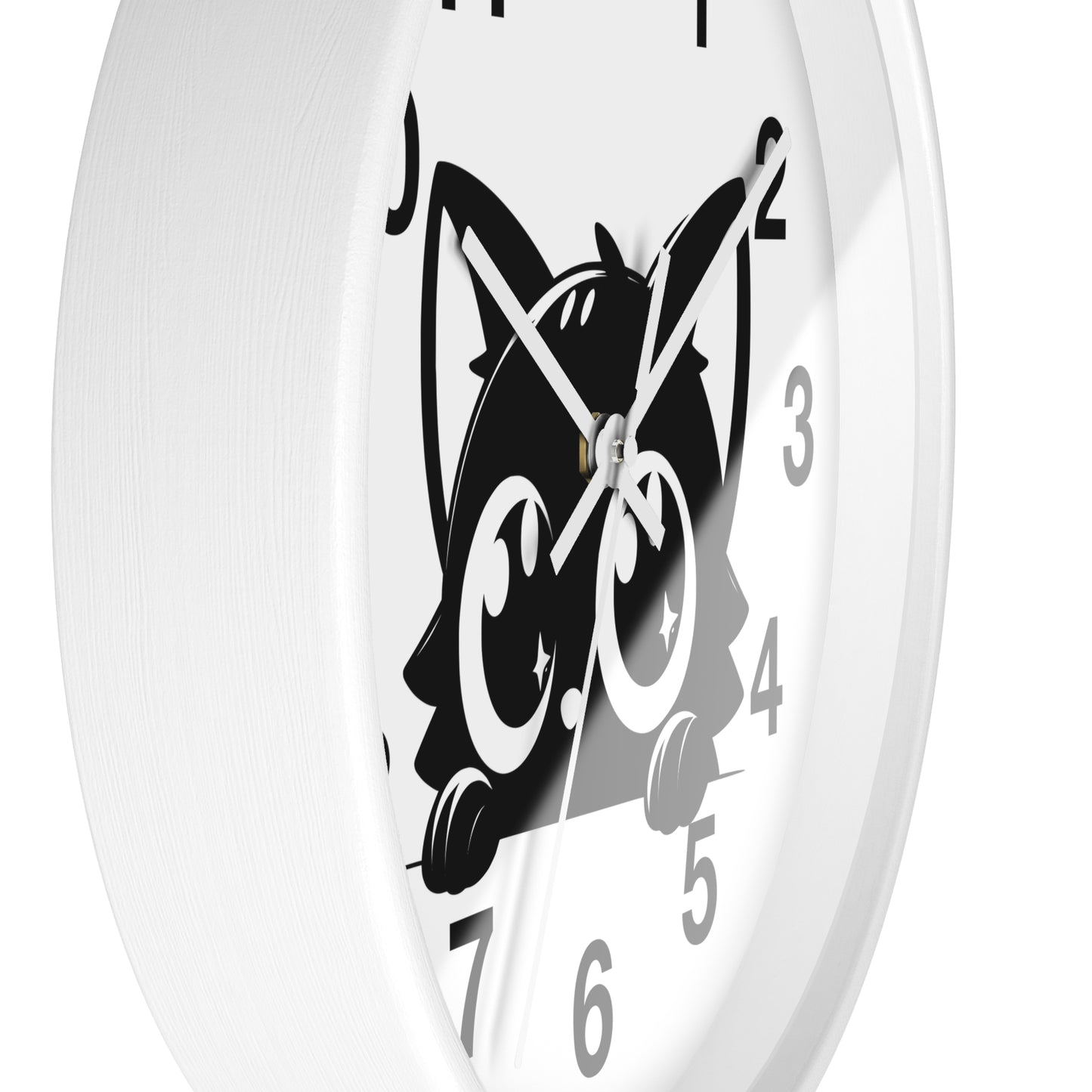 Cute Cat Wall Clock, Adorable Timepiece for Cat Lovers, Black Cat Decor for Home, Kawaii Wall Art, Gift for Cat Enthusiasts
