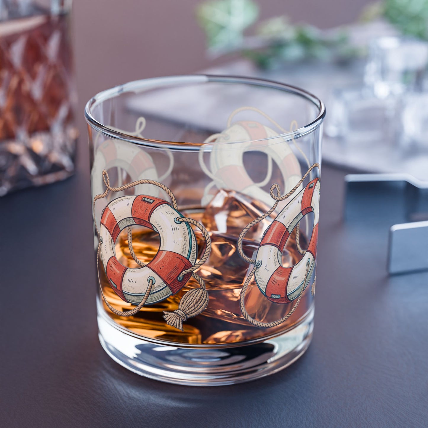 Nautical Rocks Glass, 10oz – Coastal Barware, Beach House Gift, Maritime Decor, Summer Gathering