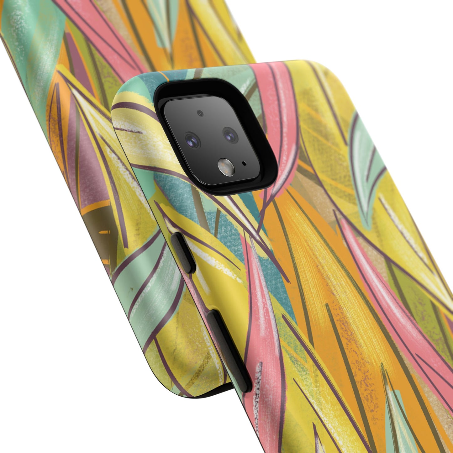 Vibrant Phone Case with Colorful Leaf Design, Tough Cases for Nature Lovers, Eco-Friendly Gift, Summer Vibes, Floral Phone Cover