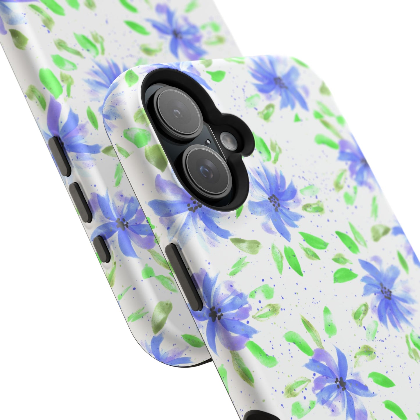 Floral Blue Watercolor Phone Case — Magnetic Impact-Resistant