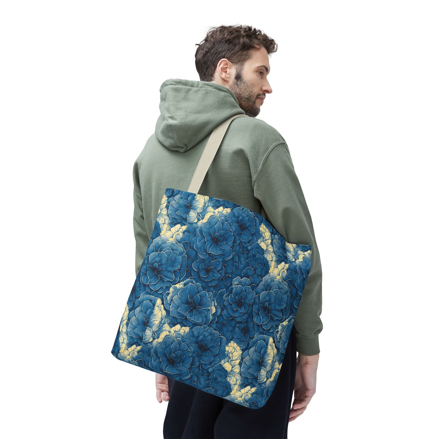 Floral Blue Peony Tote