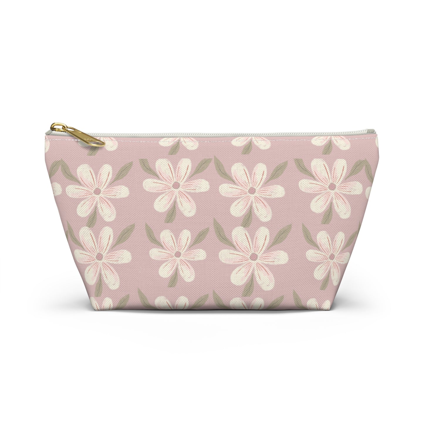 Floral Accessory Pouch, Makeup Bag, Travel Organizer, Gift for Her, Cosmetic Case, Pink Floral Design