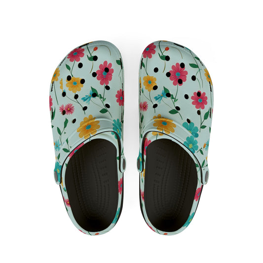 Floral Garden Clogs / Croc— Lightweight Flower Print Comfort Shoes