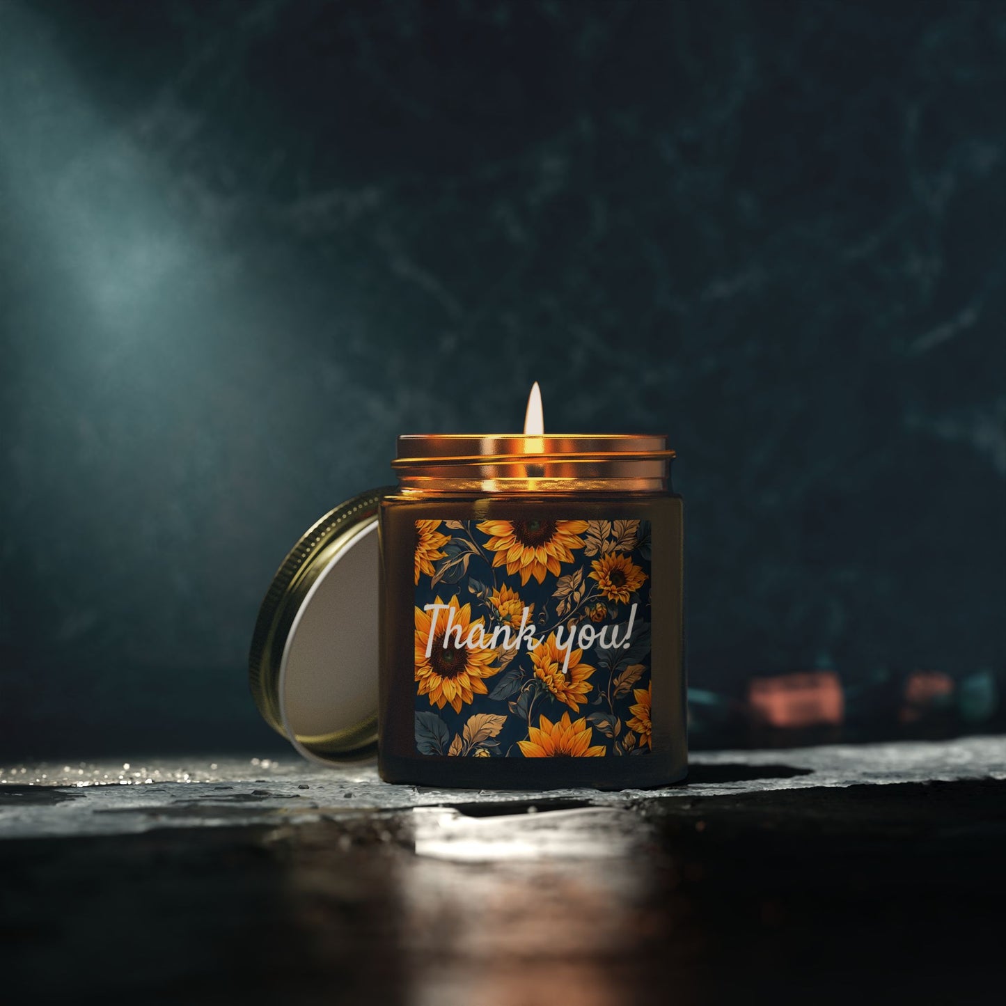 Thank You Sunflower Scented Candle — Coconut Apricot Wax (4oz/9oz)